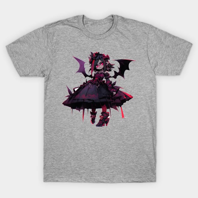 Kawaii Vampire Bat Girl T-Shirt by Obotan Mmienu